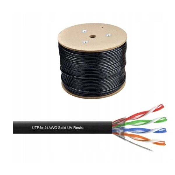 Kabel Skrętka UTP kat. 5e Outdoor 100m zewnętrzny 100% Cu