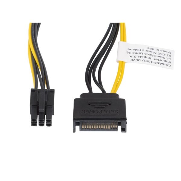 KABEL ZASILAJĄCY SATA PCI EXPRESS 6 PIN 20 CM