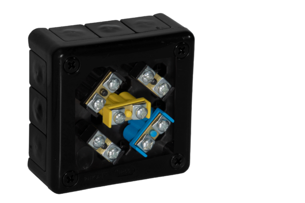 Puszka natynkowa z zaciskami 12 wlotów VIPLAST VP-41 CZARNA IP55 98x98x42mm 041-55