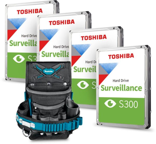 Zestaw 4 dysków HDD Toshiba S300 8TB + Pas narzędziowy MAKITA TOS04