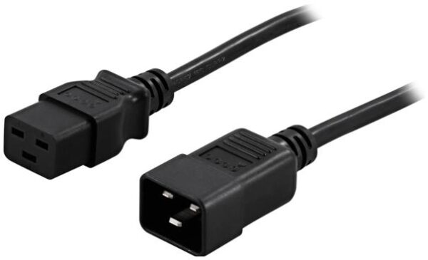 ADAPTER IEC 320 C14(M) / SCHUKO(F) NA KABLU 20CM DO UPS CZARNY PowerWalker - obrazek 2