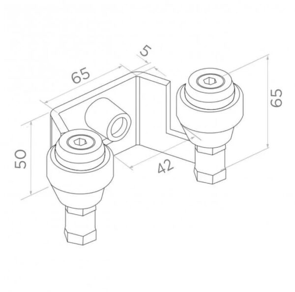 Uchwyt PSG 60.022 42mm górny do bram przesuwnych (2 rolki) - obrazek 2