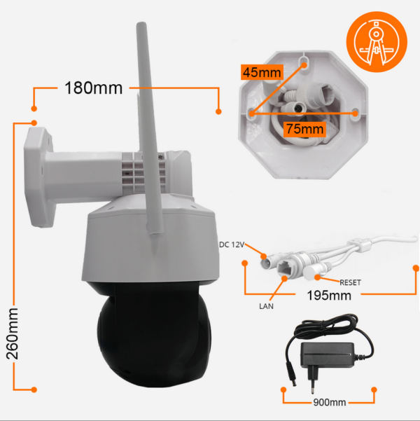 Kamera IP Orllo TZ3 zewnętrzna obrotowa Wi-Fi poe 5MP - obrazek 2