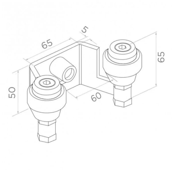 Uchwyt PSG 60.023 60mm górny do bram przesuwnych (2 rolki) - obrazek 2