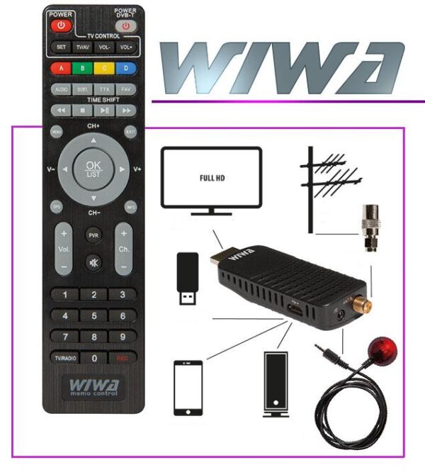 Tuner DVB-T/T2 WIWA H.265 MINI - obrazek 3