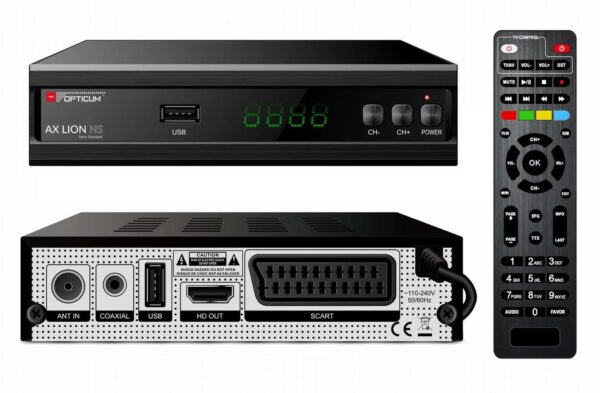 TUNER DVB-T2 OPTICUM AX LION NS H.265 10bit - obrazek 3
