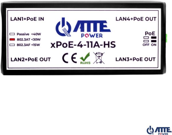 SWITCH 4-PORTOWY POE ATTE xPoE-4-11A-HS - obrazek 3