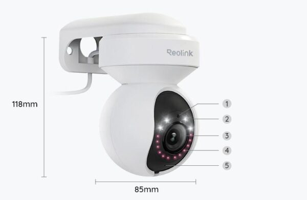 Kamera IP Reolink E Series E540 PTZ 5MP Wi-Fi LED biała - obrazek 4