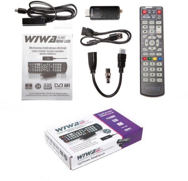 Tuner DVB-T/T2 WIWA H.265 MINI LED - obrazek 5