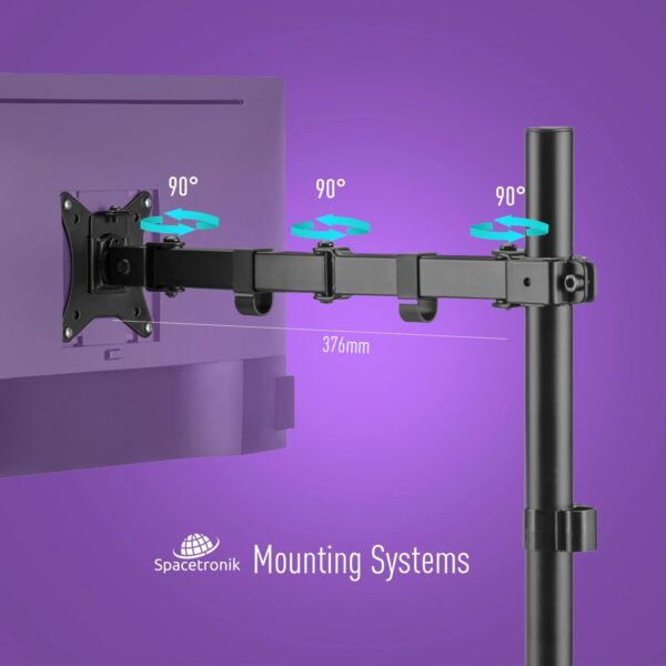 Uchwyt biurkowy przegubowy na 1 monitor Spacetronik SPA-112 - obrazek 5