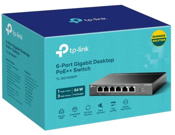 SWITCH TP-LINK TL-SG1006PP (PoE++) - obrazek 5