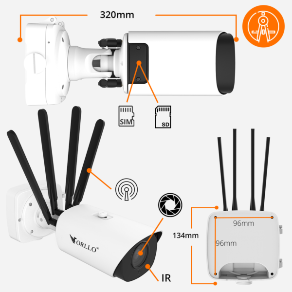 KAMERA IP 5G GSM 4G LTE NA KARTĘ SIM ZEWNĘTRZNA ORLLO S1 5G - obrazek 5