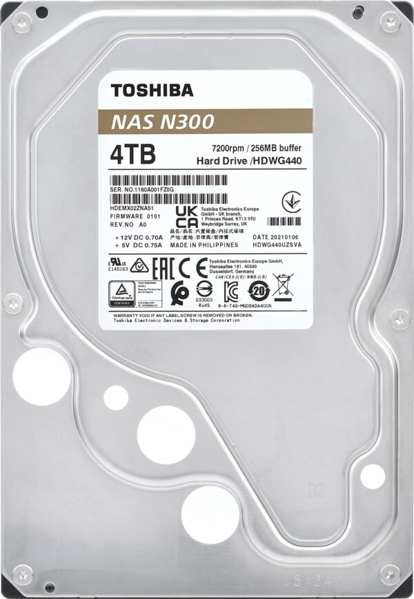 Dysk HDD Toshiba N300 HDWG440EZSTA 4TB - obrazek 6
