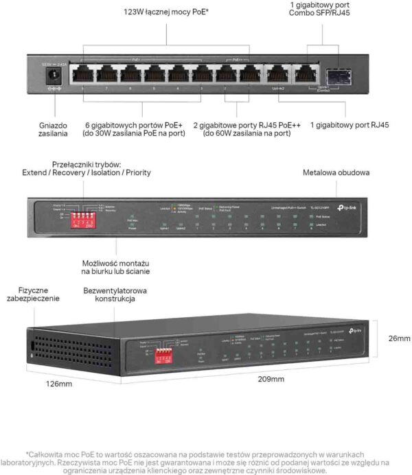 SWITCH TP-LINK TL-SG1210PP - obrazek 8