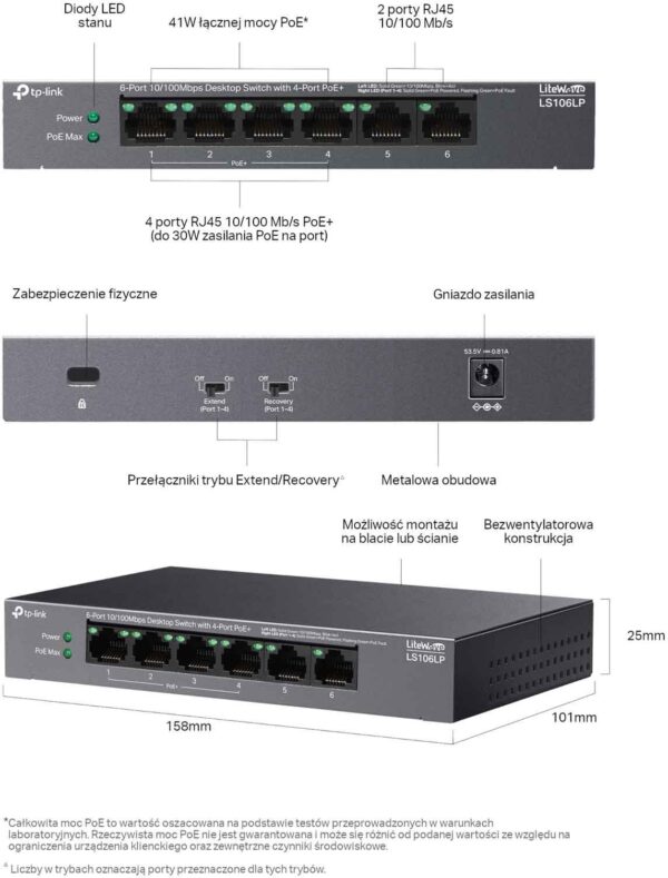 SWITCH TP-LINK LS106LP - obrazek 8