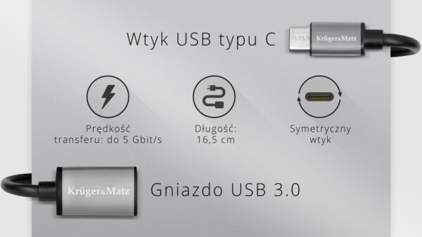 Adapter kabel przejściówka USB 3.0 USB-C TYP C OTG - obrazek 3