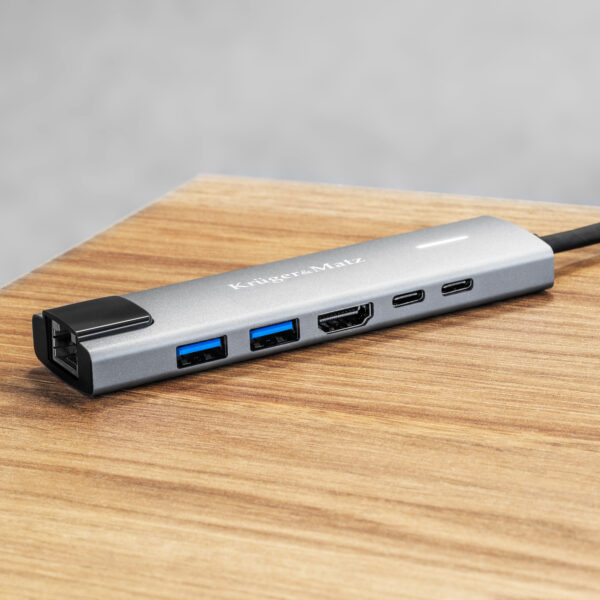 Adapter HUB USB-C typ C HDMI USB3.0 USB-C RJ45 PD MacBook M1 M2 rozdzielacz - obrazek 6