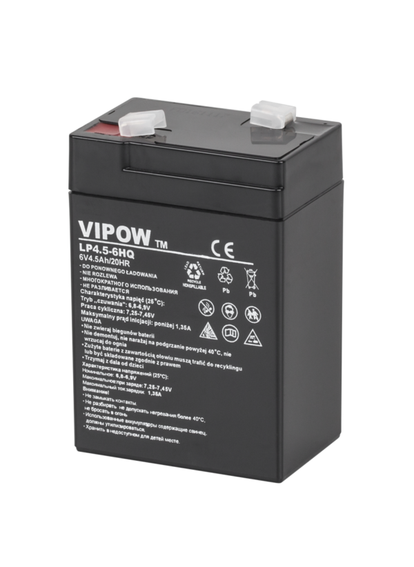 Akumulator żelowy Vipow 6 V / 4,5 Ah HQ