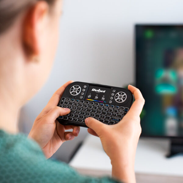 Mini klawiatura bezprzewodowa SMART TV LED USB 2.4 GHz touchpad Rebel Q5 - obrazek 7