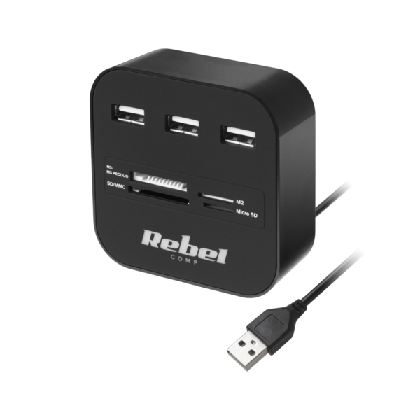HUB USB 2.0 Rebel Rozgałęźnik Rozdzielacz Portów 480 Mb/s MicroSD - obrazek 2