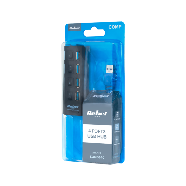 HUB USB 3.0 Rebel Rozgałęźnik Rozdzielacz Portów 5 Gb/s - obrazek 4