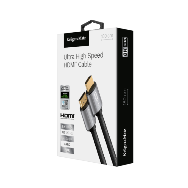 Kabel HDMI - HDMI 2.1 1,8m UHD 8K 60Hz KrugerMatz - obrazek 3