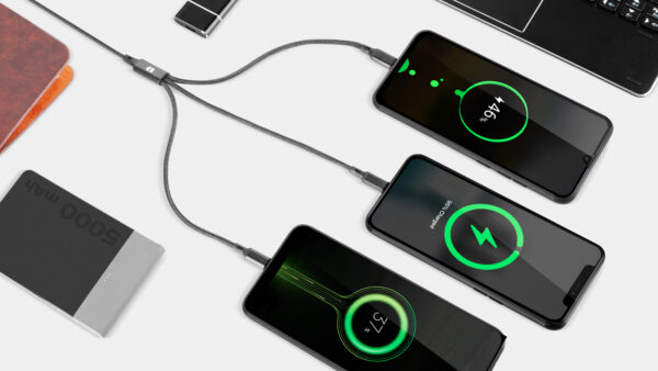 Kabel USB 3w1 - micro USB USB C Lighting 100 cm - obrazek 4