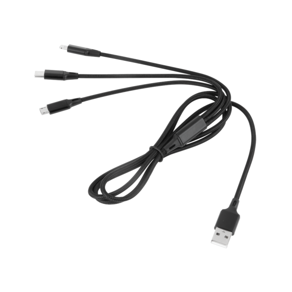 Kabel USB 3w1 - micro USB USB C Lighting 100 cm - obrazek 2