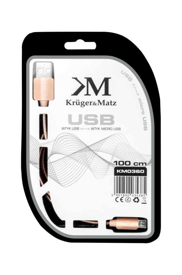 Kabel USB - Micro USB 1m Kruger&Matz KM0360 - obrazek 3