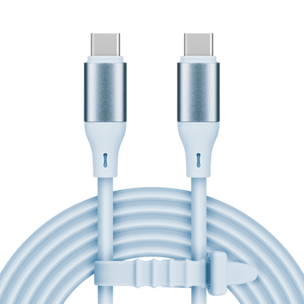 Kabel USB C - USB C 100 W 1 m silikonowy niebieski Kruger&Matz Basic - obrazek 3