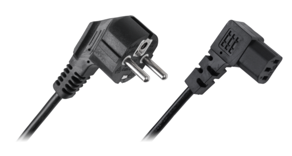 Kabel zasilający sieciowy do komputera kątowy