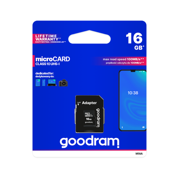 Goodram karta pamięci microSD 16 GB Class 10 UHS-I Adapter SD