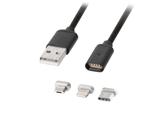 Kabel magnetyczny 3w1 micro USB, TYP-C, iPhone - obrazek 2