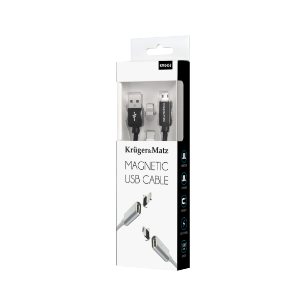 Kabel magnetyczny 3w1 micro USB, TYP-C, iPhone - obrazek 3