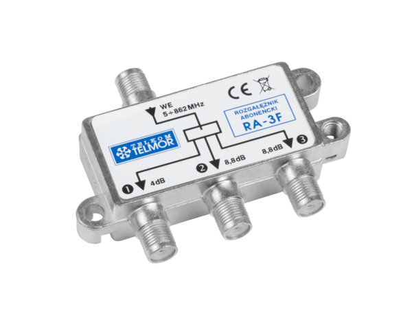 Rozgałęźnik antenowy rozdzielacz splitter 3xTV RA-3F Telkom Telmor