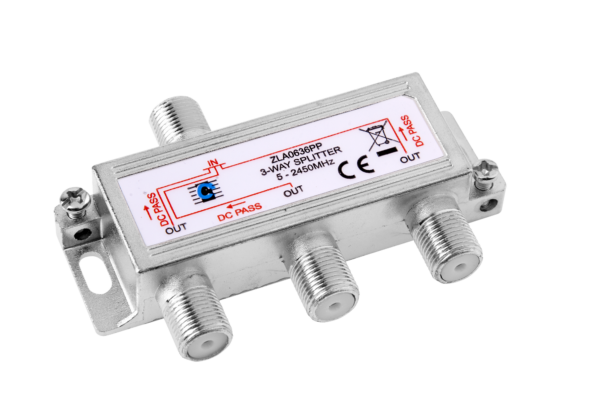 Splitter 3way 5-2450MHz power pass