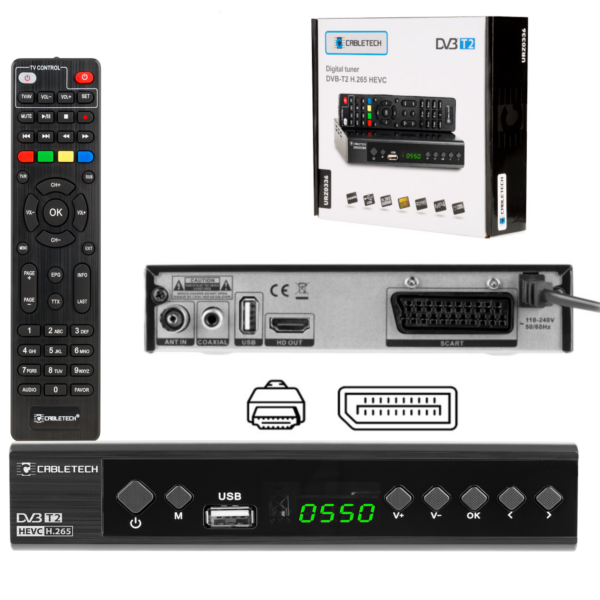 Tuner DVB-T2 DVB-C Hevc H.265 10bit dekoder tv naziemnej Cabletech