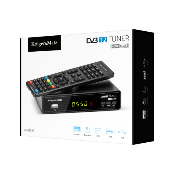 Tuner DVB-T2 KrugerMatz H.265 HEVC dekoder KM0550A - obrazek 5