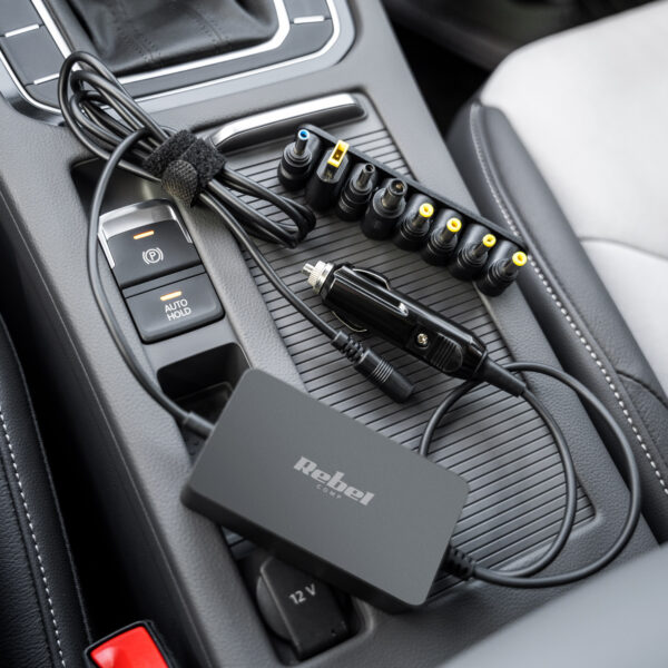 Ładowarka samochodowa do laptopa zasilacz 65W 12v 24V 8 końcówek Rebel - obrazek 7
